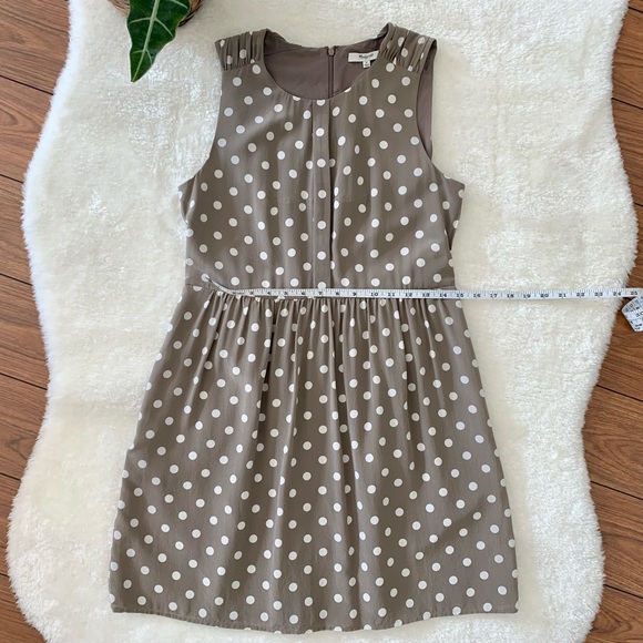 Madewell Shirred Silk Polkadot Dress - Picture 4 of 6